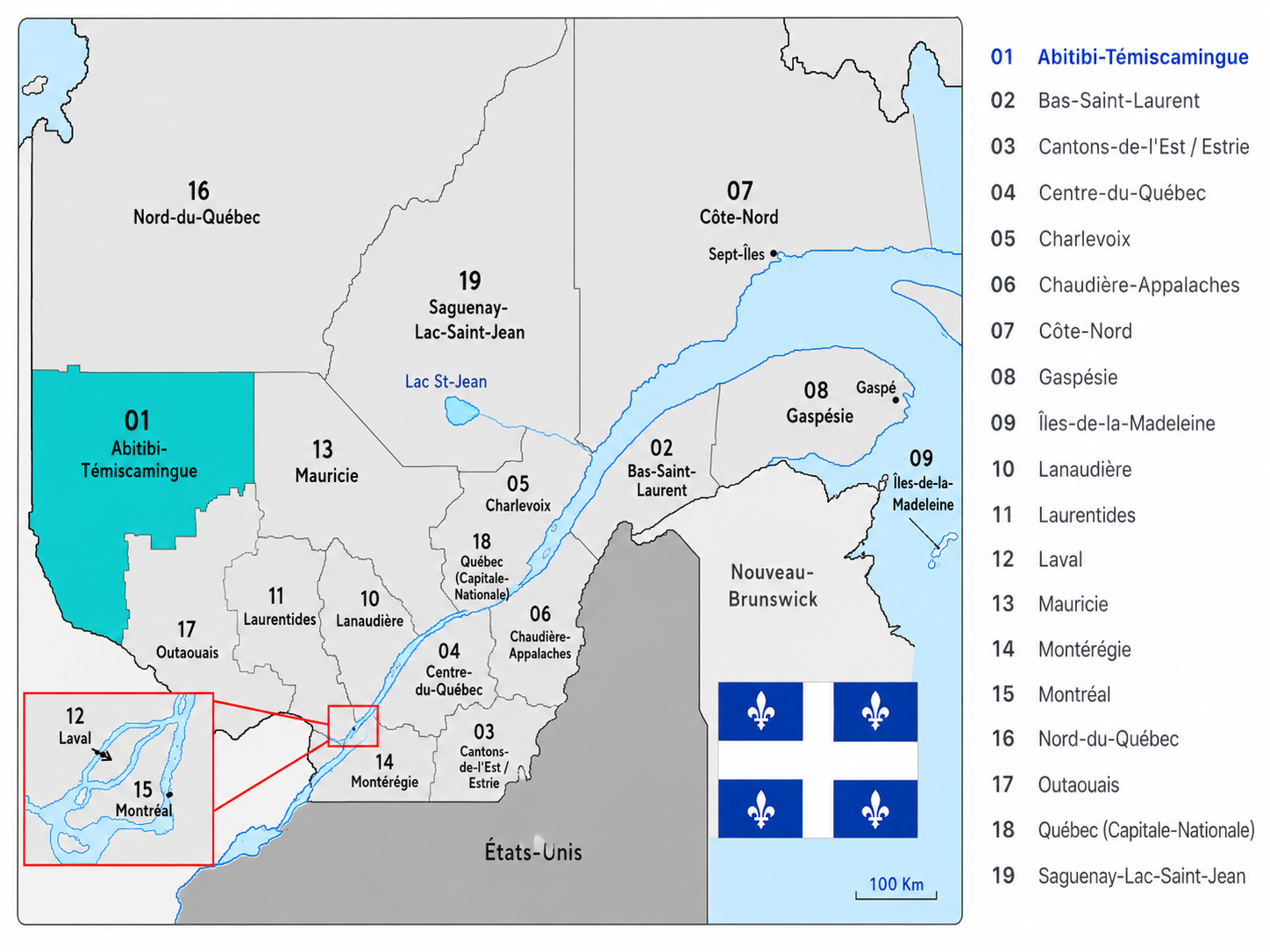 Carte Abitibi-Témiscamingue