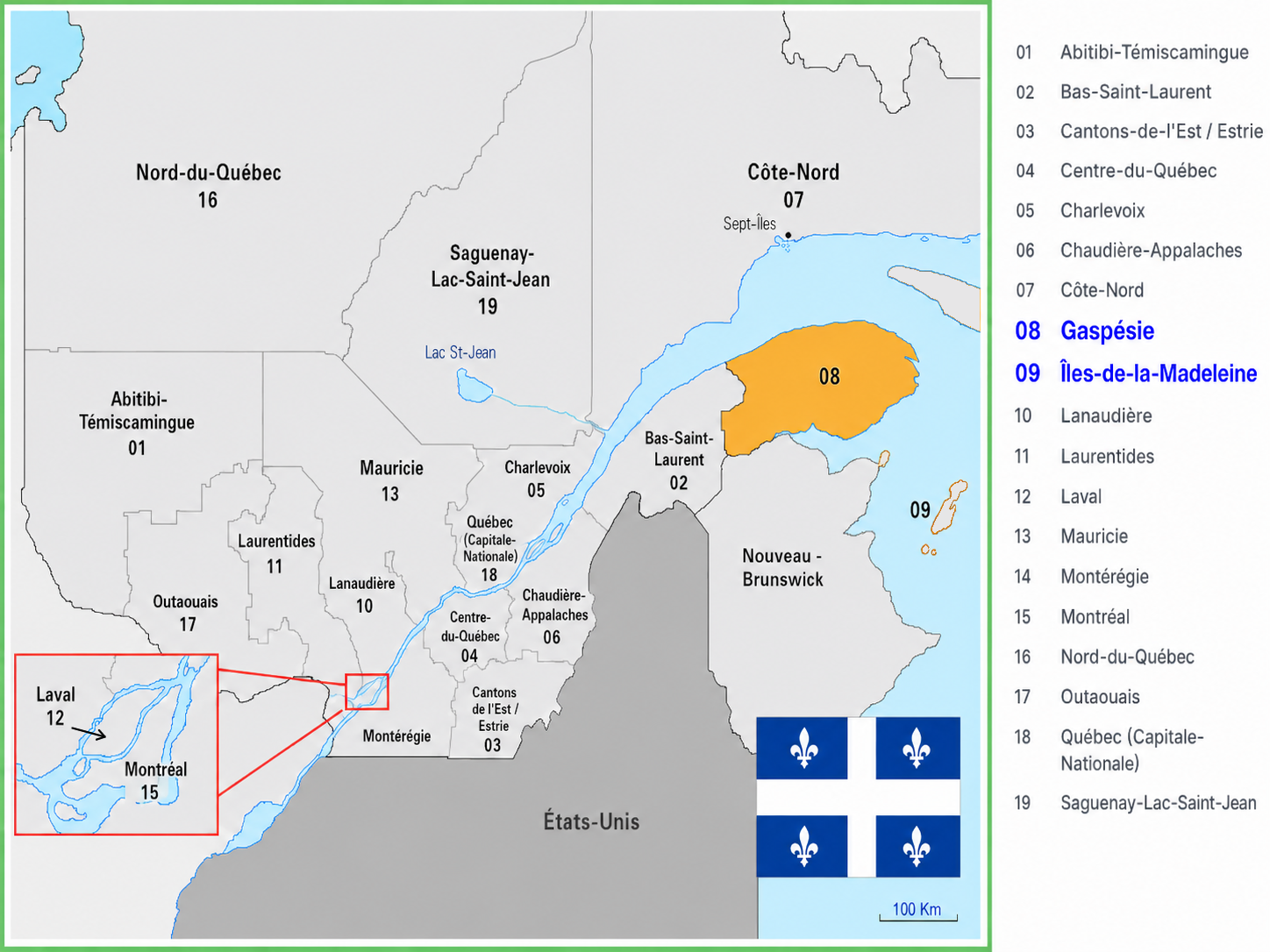 Carte Gaspésie