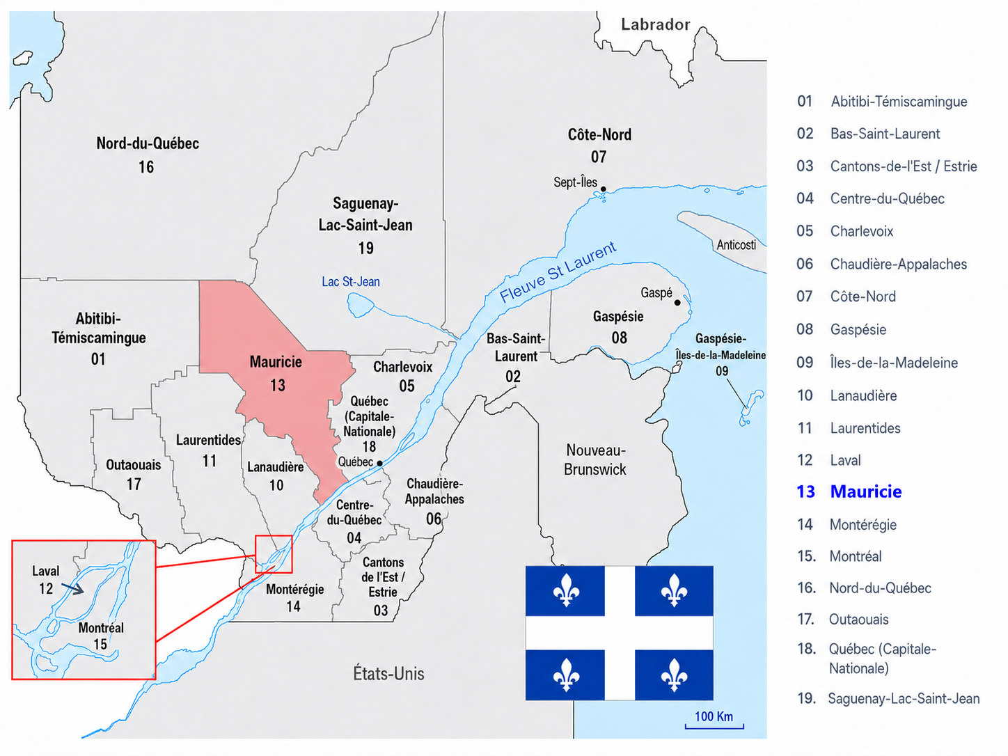 Carte Mauricie